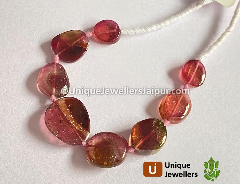 Watermelon Tourmaline Smooth Slices Beads